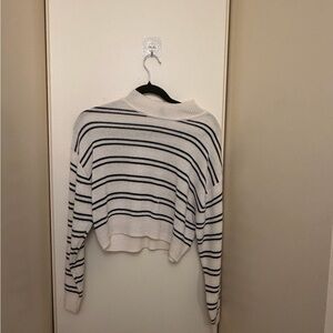 H&M Black and White Striped Knit Sweater